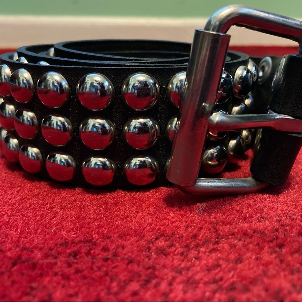 Black & Silver Round Stud Belt | VEGAN Vintage y2k